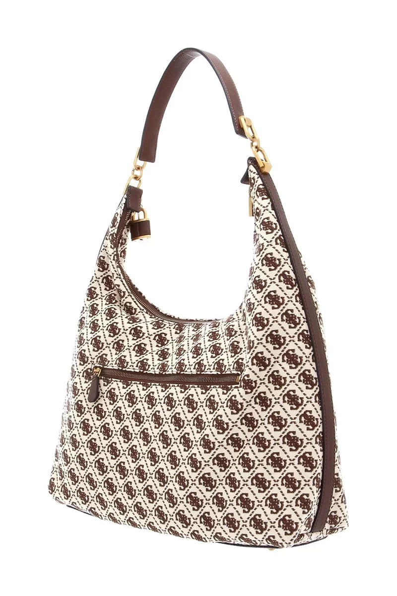 Guess Kahverengi Logolu Shemara Hobo L  Kadın Çanta