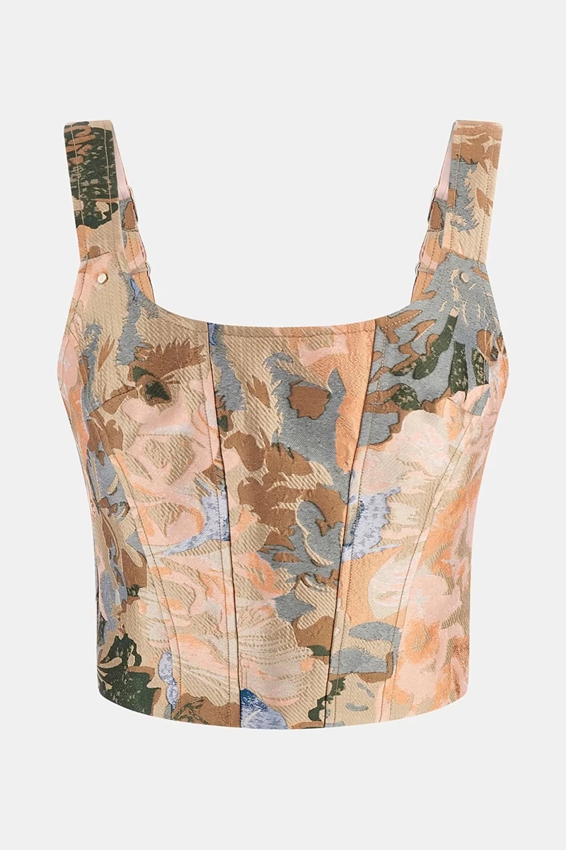 Guess Kadın Çok Renkli Jakarlı Slim Fit Büstiyer