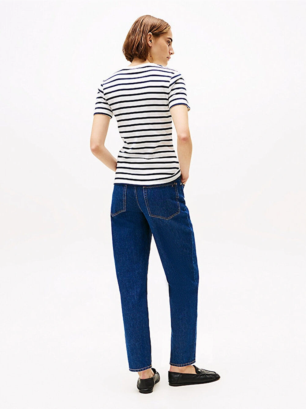 Tommy Hilfiger Kadın Beyaz Slim Fit Kısa Kollu Tişört