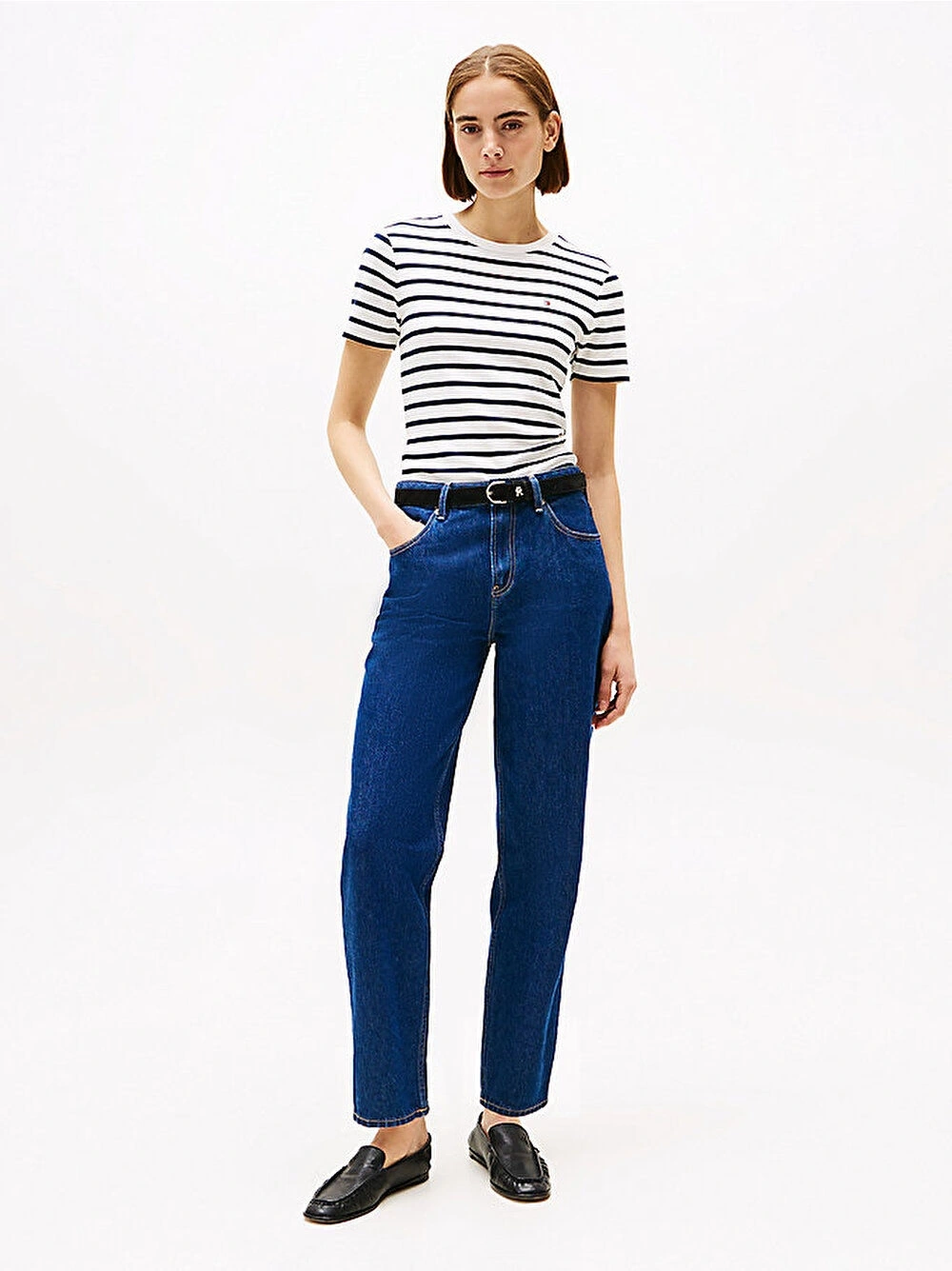 Tommy Hilfiger Kadın Beyaz Slim Fit Kısa Kollu Tişört