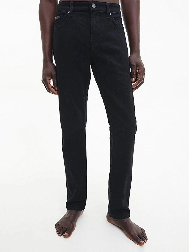Calvin Klein Erkek Slim Fit Düz Paça Siyah Kot