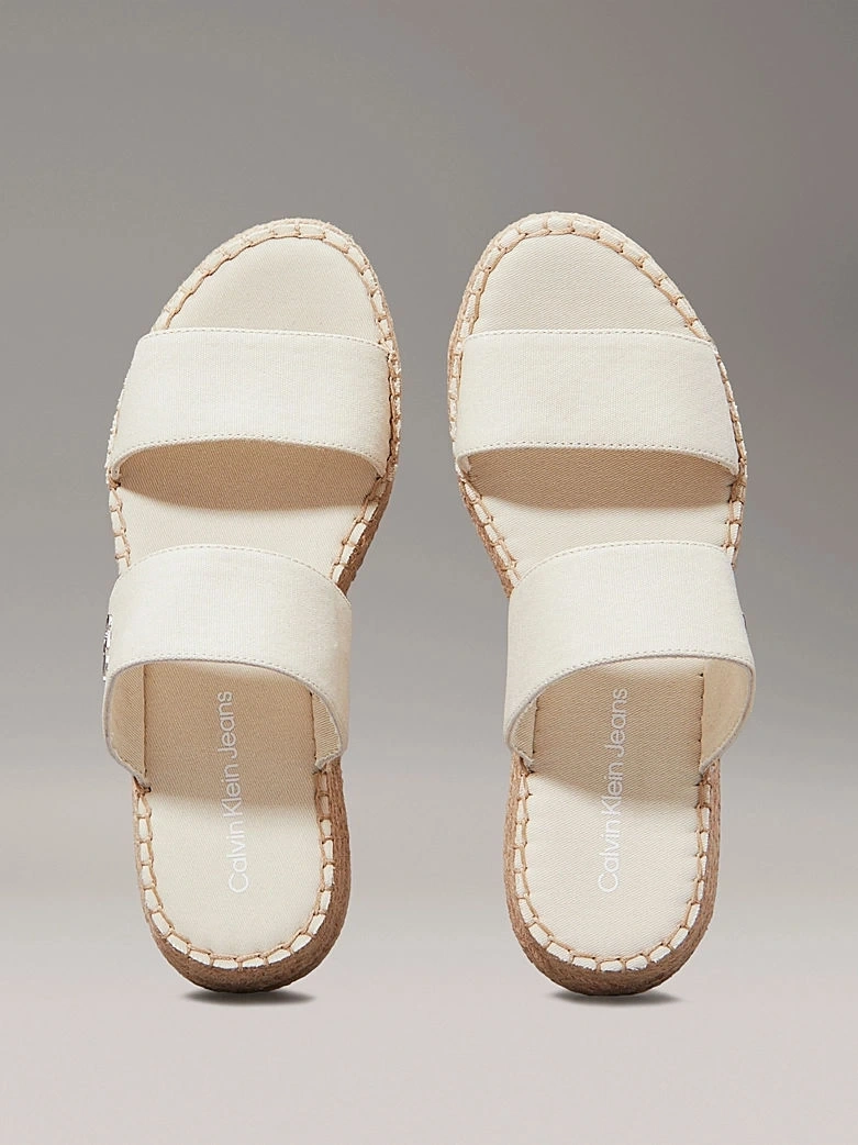 Calvin Klein Kadın Tuval Platform Espadril Sandalet