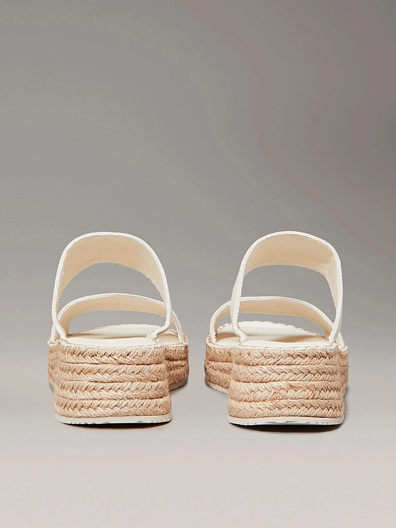 Calvin Klein Kadın Tuval Platform Espadril Sandalet