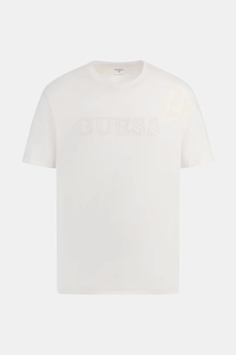 Guess Erkek Alphy Önü Logolu Krem T-Shirt