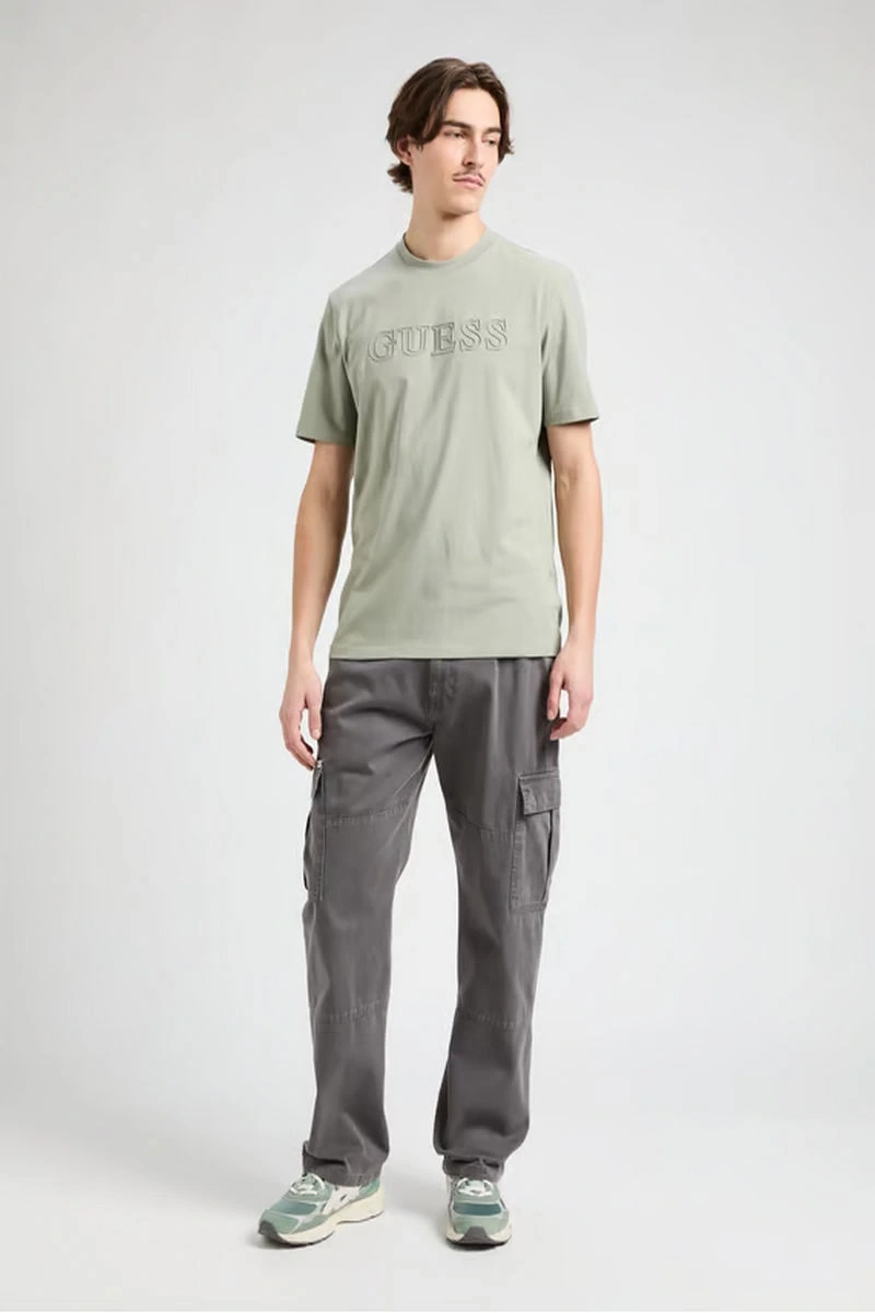 Guess Erkek Alphy Önü Logolu Yeşil T-Shirt
