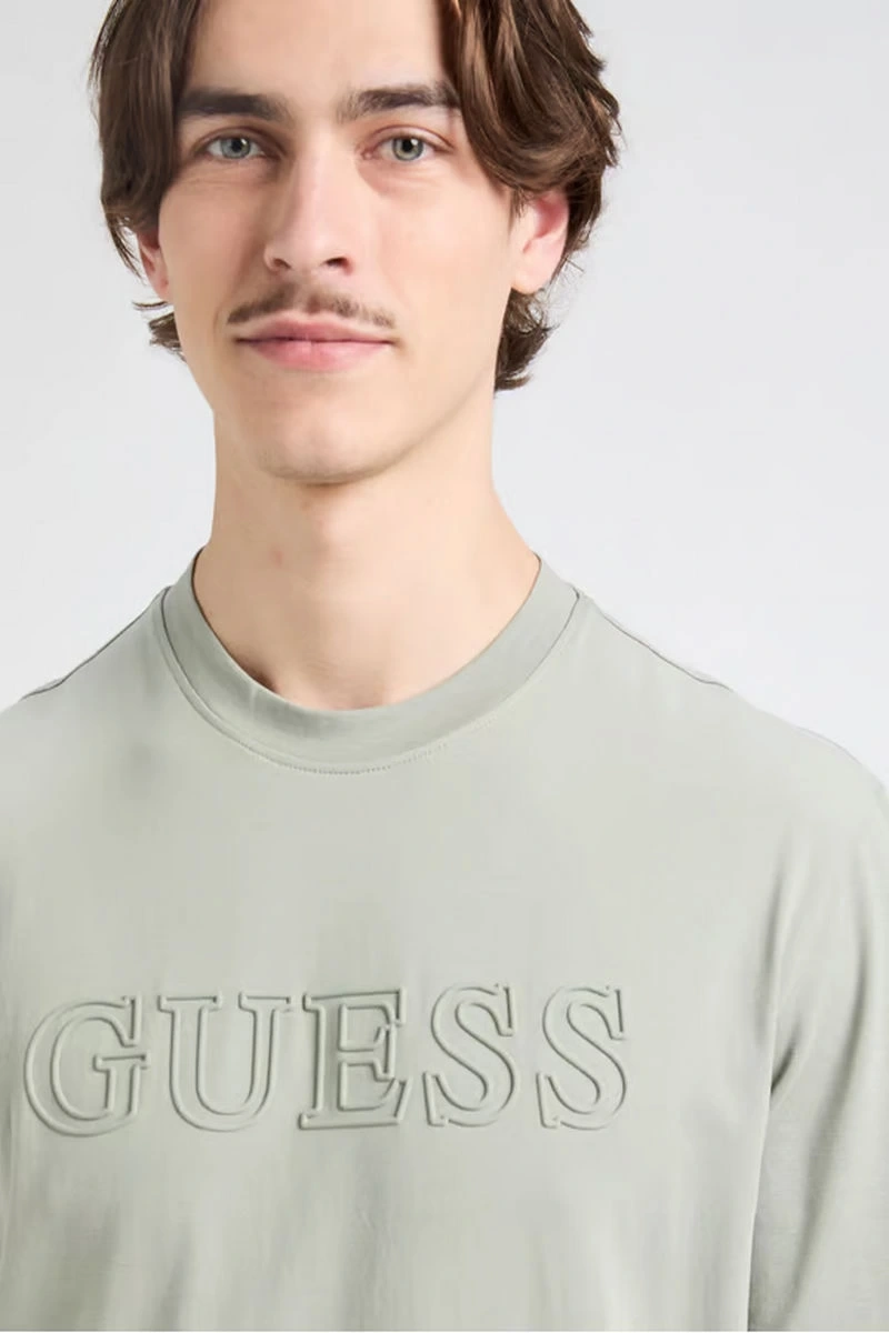 Guess Erkek Alphy Önü Logolu Yeşil T-Shirt