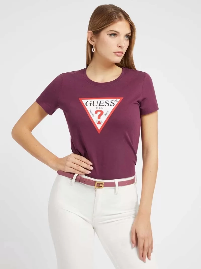 Guess Üçgen Logolu T-Shirt Kadın