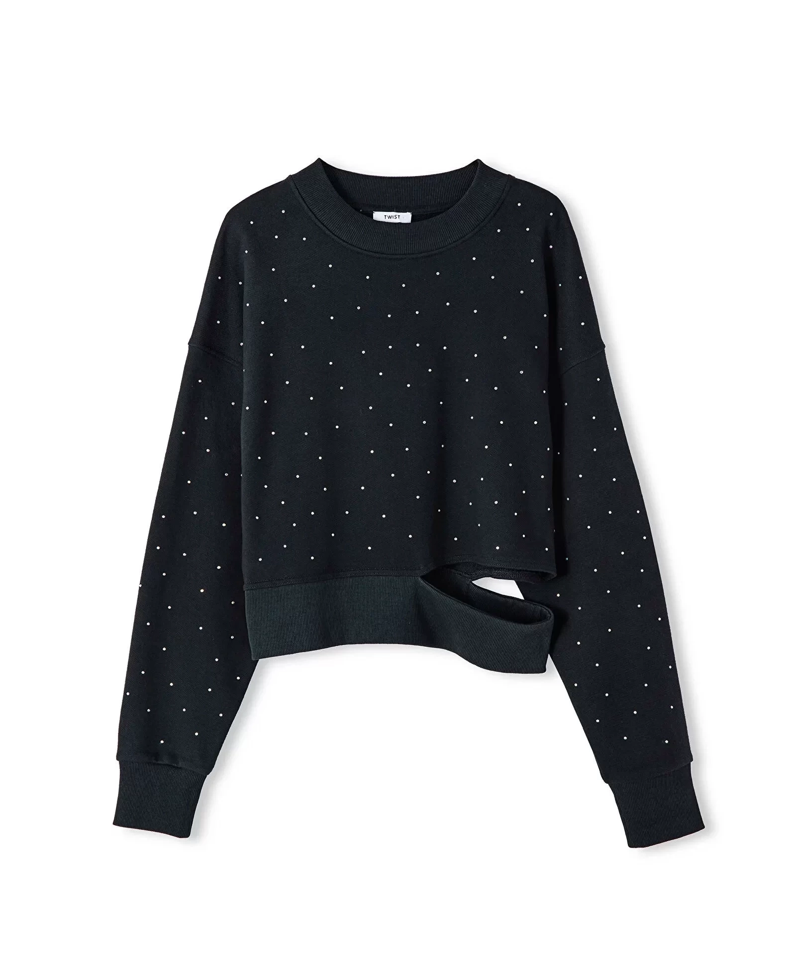 Twist Hotfıx  Baskılı  Cutout Sweatshirt
