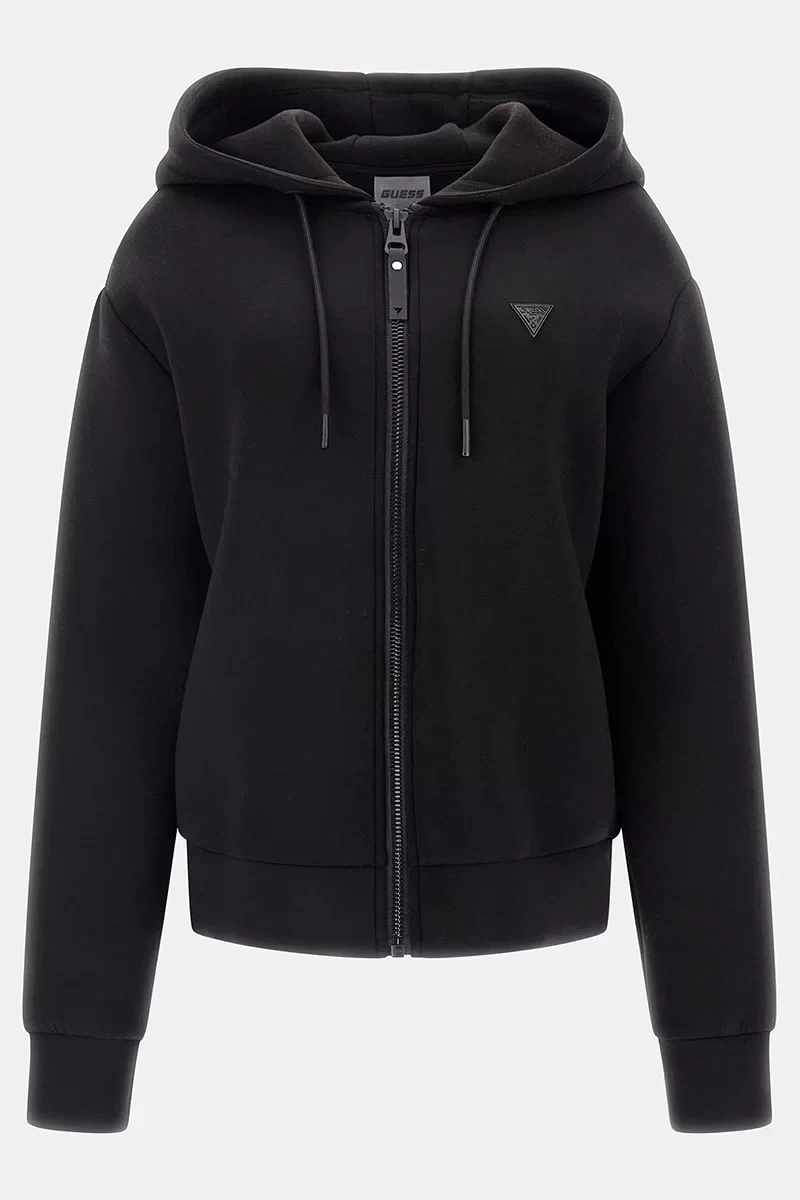 Guess Kadın Siyah Üçgen Logolu Scuba Sweatshirt