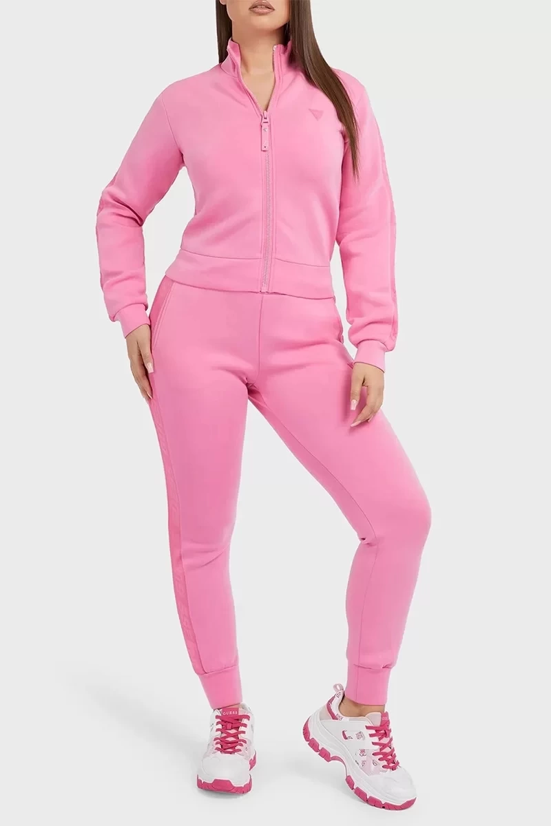 New Allie Logo Şeritli Regular Fit Fermuarlı Dik Yaka  Sweat