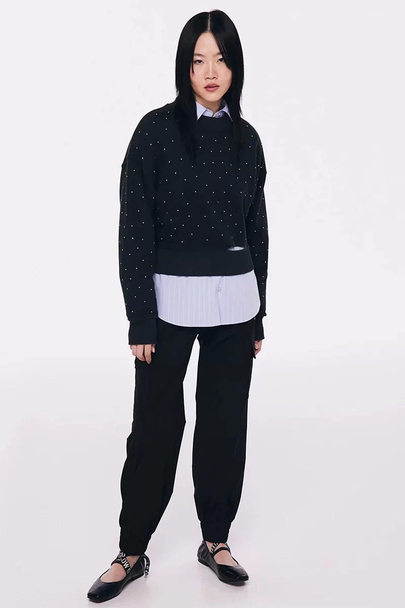 Twist Hotfıx  Baskılı  Cutout Sweatshirt