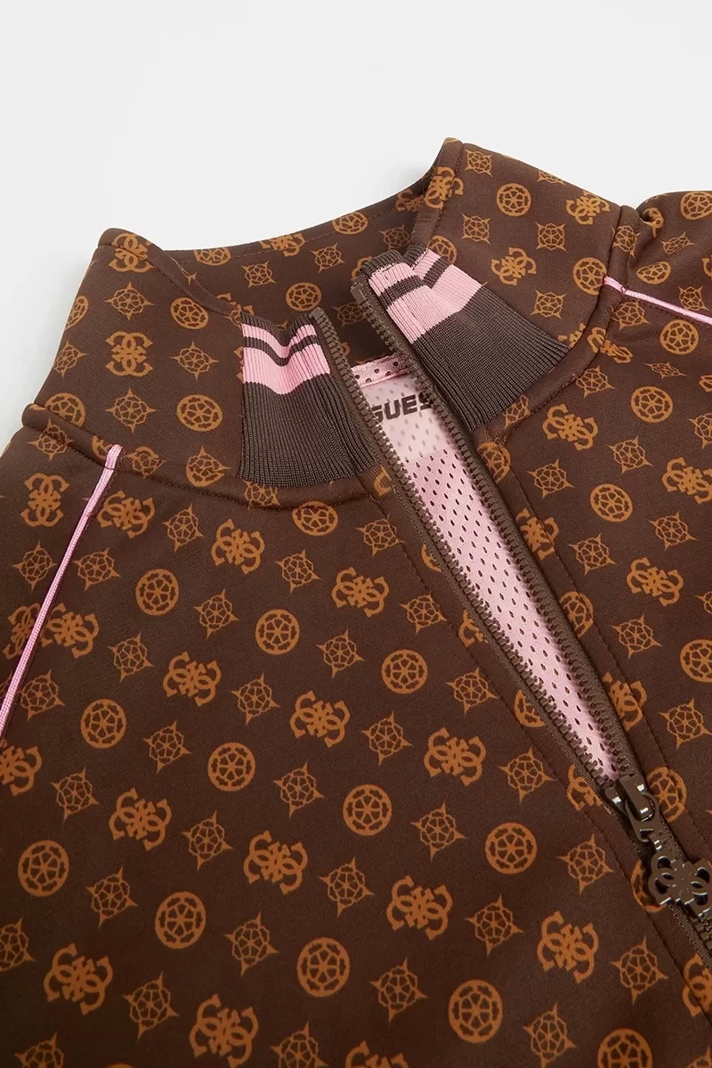 Guess Aggie Logolu Regular Fit Fermuarlı Kadın Sweat