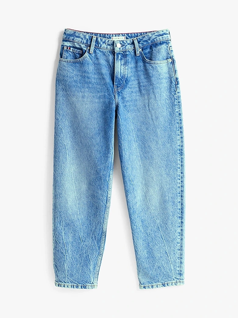 Tommy Hilfiger Kadın Mavi  Orta Bel Dar Paça Bilek Pantolon