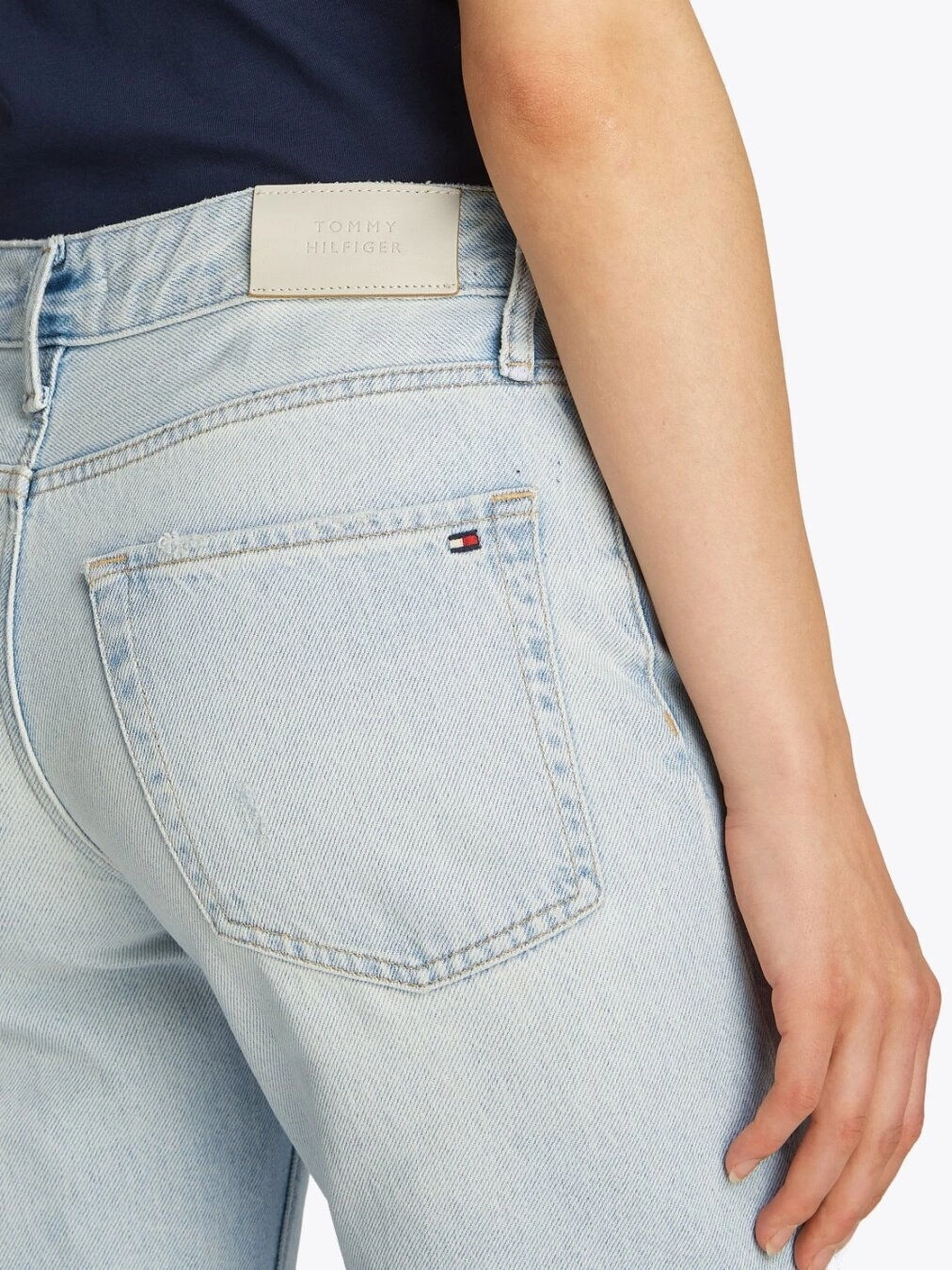 Tommy Hilfiger Kadın Açık Mavi Yüksek Bel Dar Paça Jean
