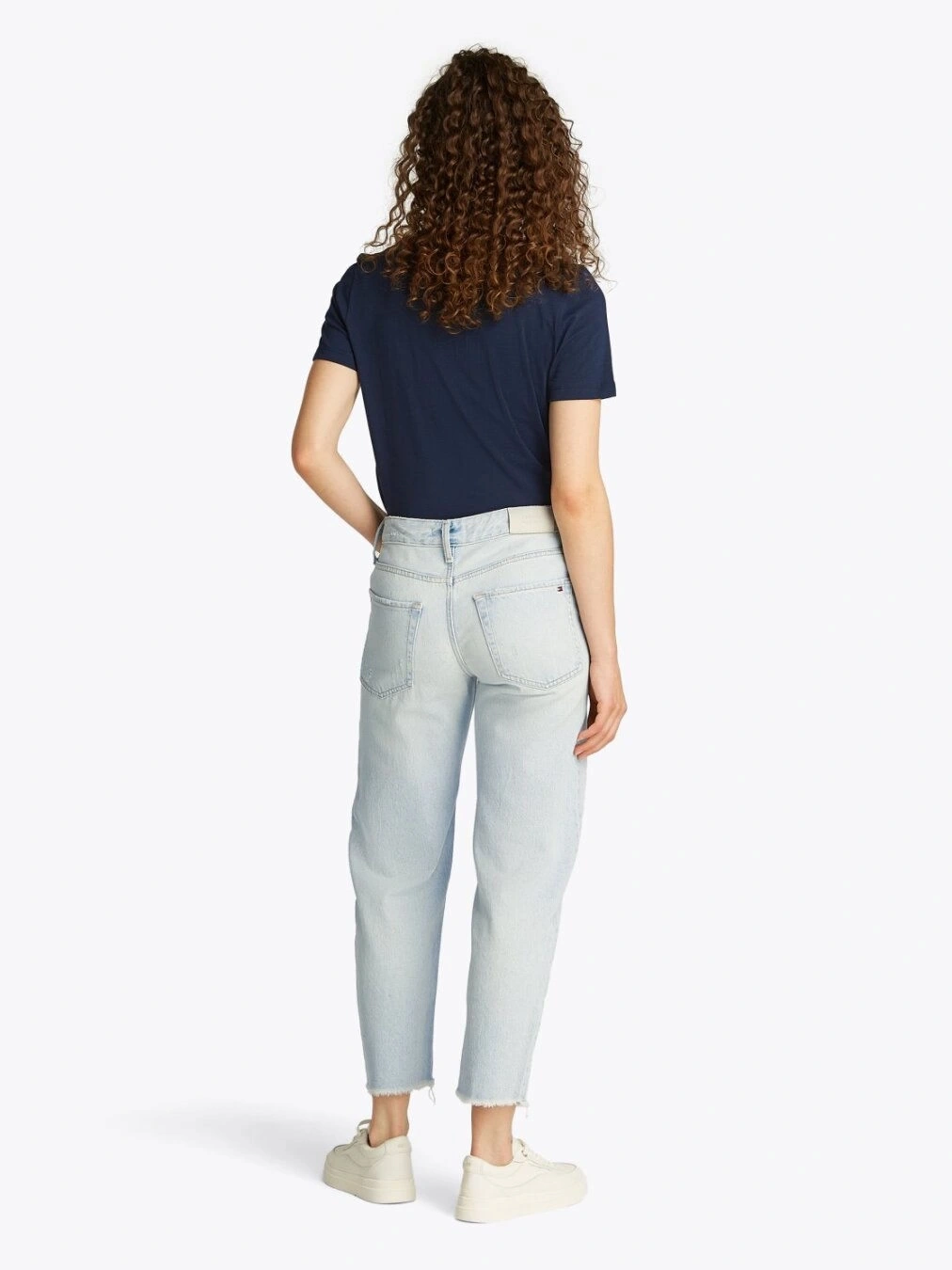 Tommy Hilfiger Kadın Açık Mavi Yüksek Bel Dar Paça Jean