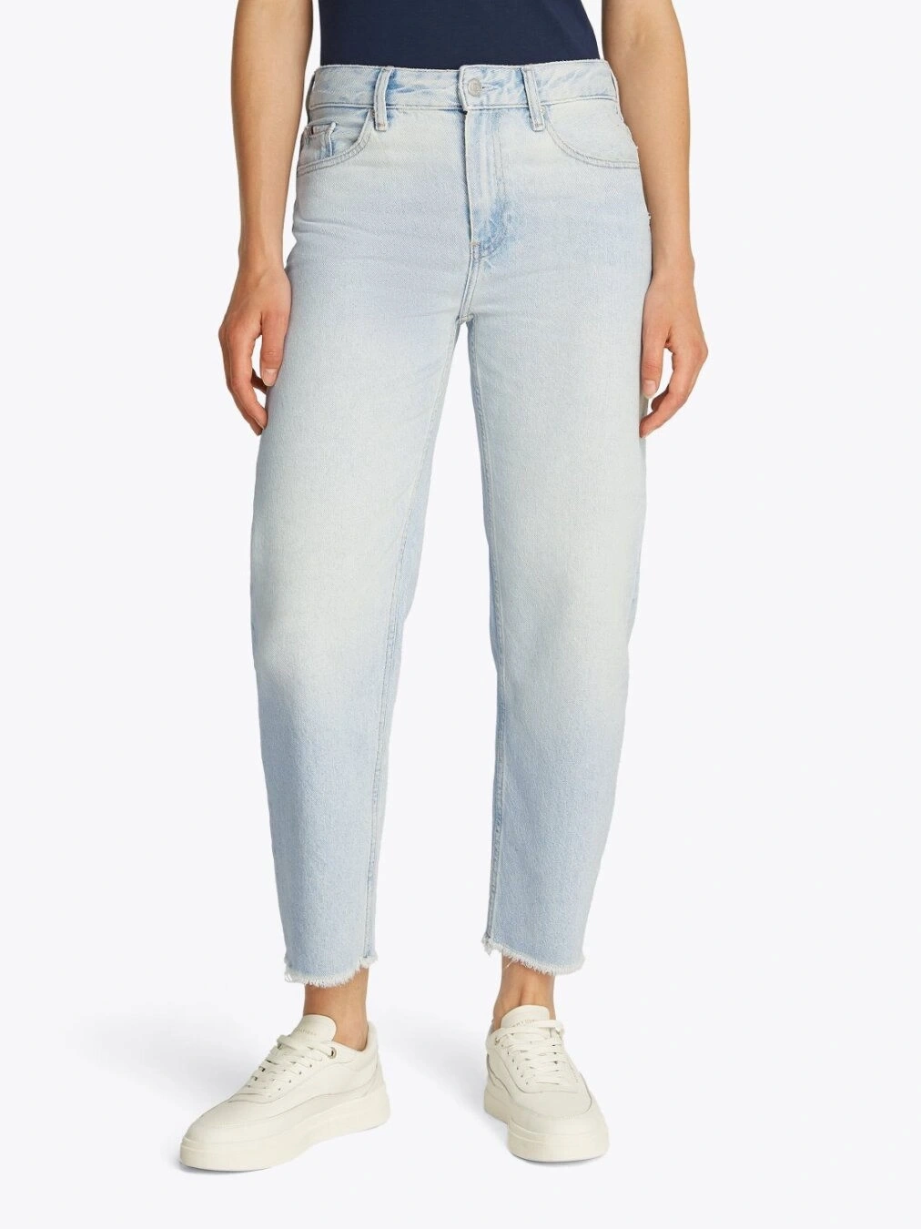Tommy Hilfiger Kadın Açık Mavi Yüksek Bel Dar Paça Jean