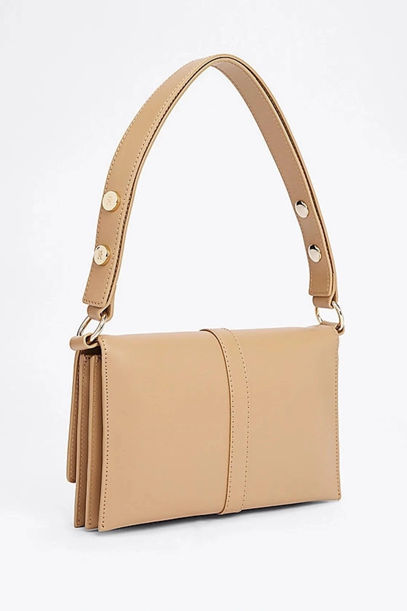Tommy Hilfiger Heritage Stud Kadın Bej Omuz Çantası