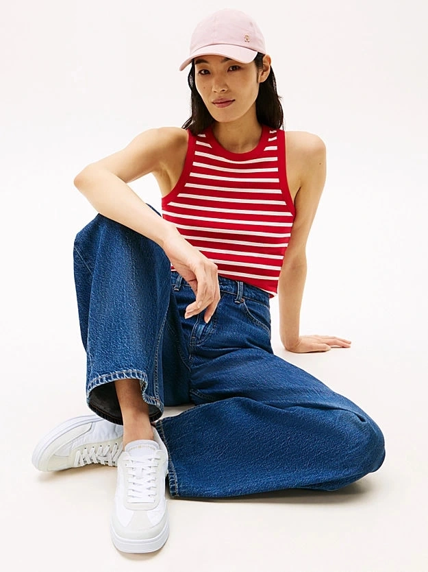 Tommy Hilfiger  Kadın  Beyaz Miras Süet  Sneaker