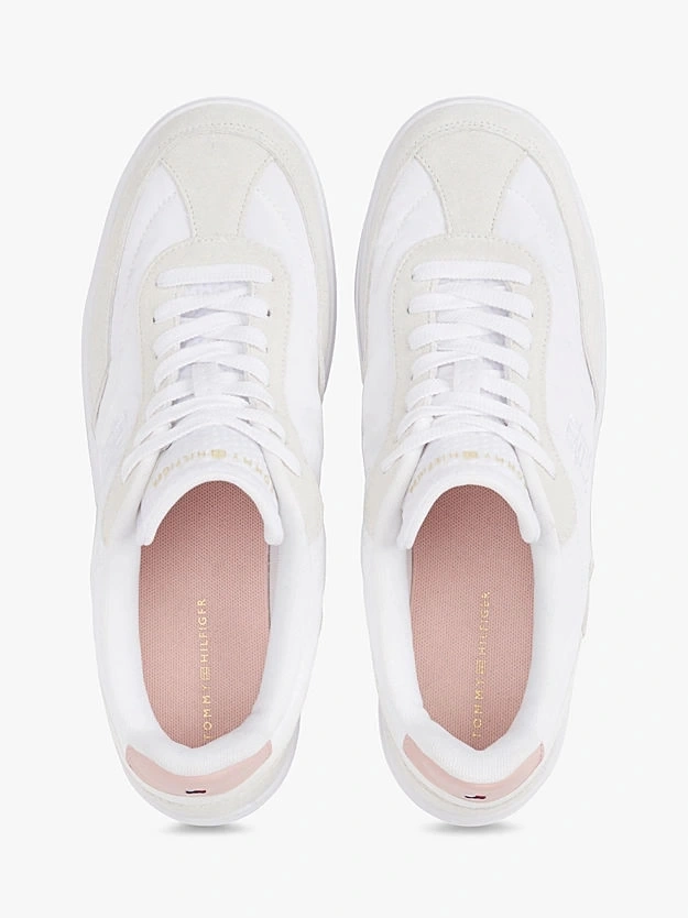 Tommy Hilfiger  Kadın  Beyaz Miras Süet  Sneaker