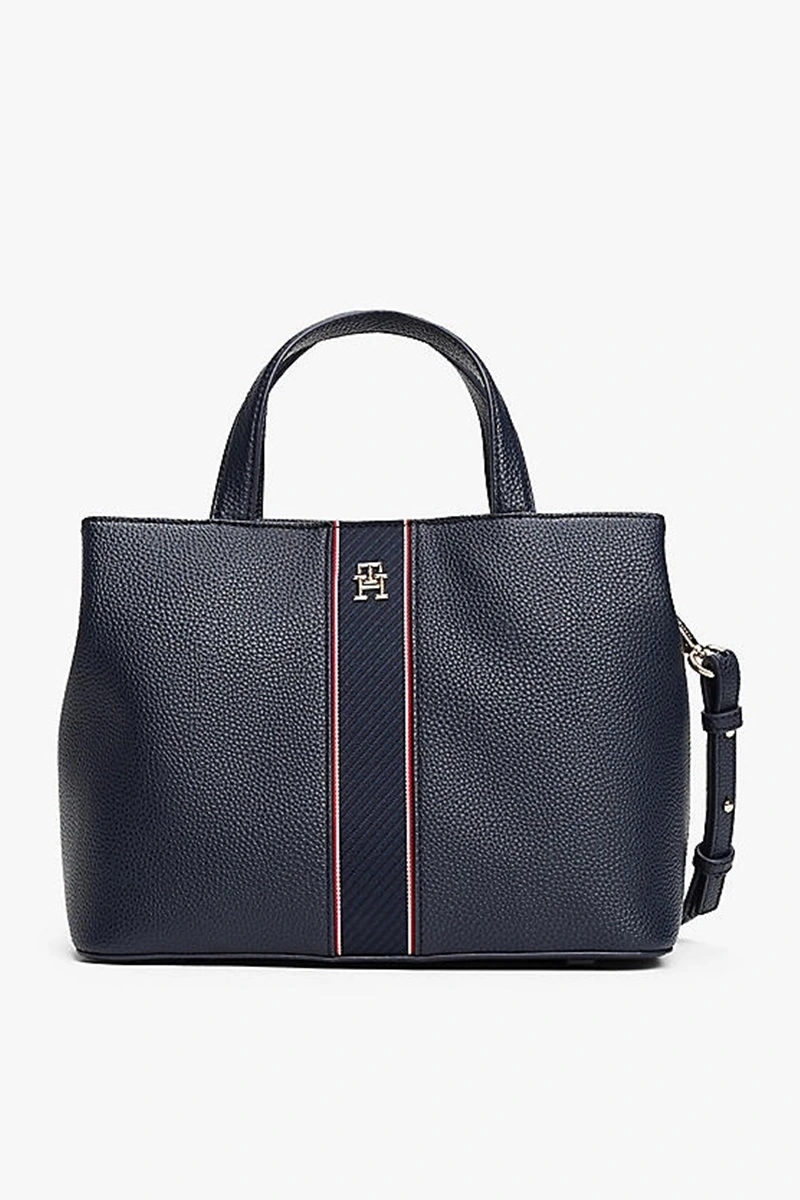 Tommy Hilfiger Monogramlı Kadın Lacivert Omuz Çantası