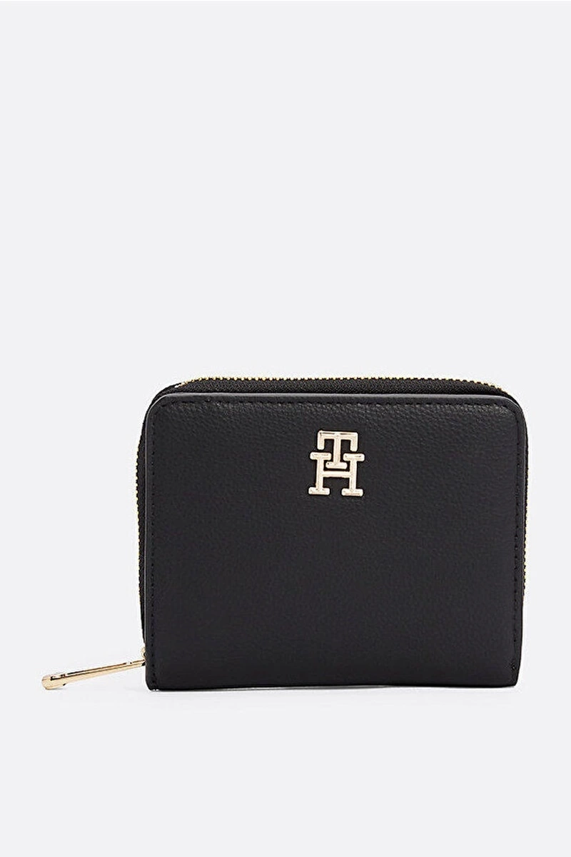 Tommy Hilfiger Logolu Kadın Siyah Cüzdan