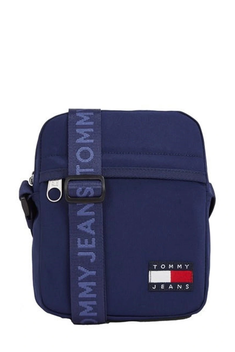 Tommy Hilfiger Erkek Siyah Logolu Askılı  Sırt Çantası