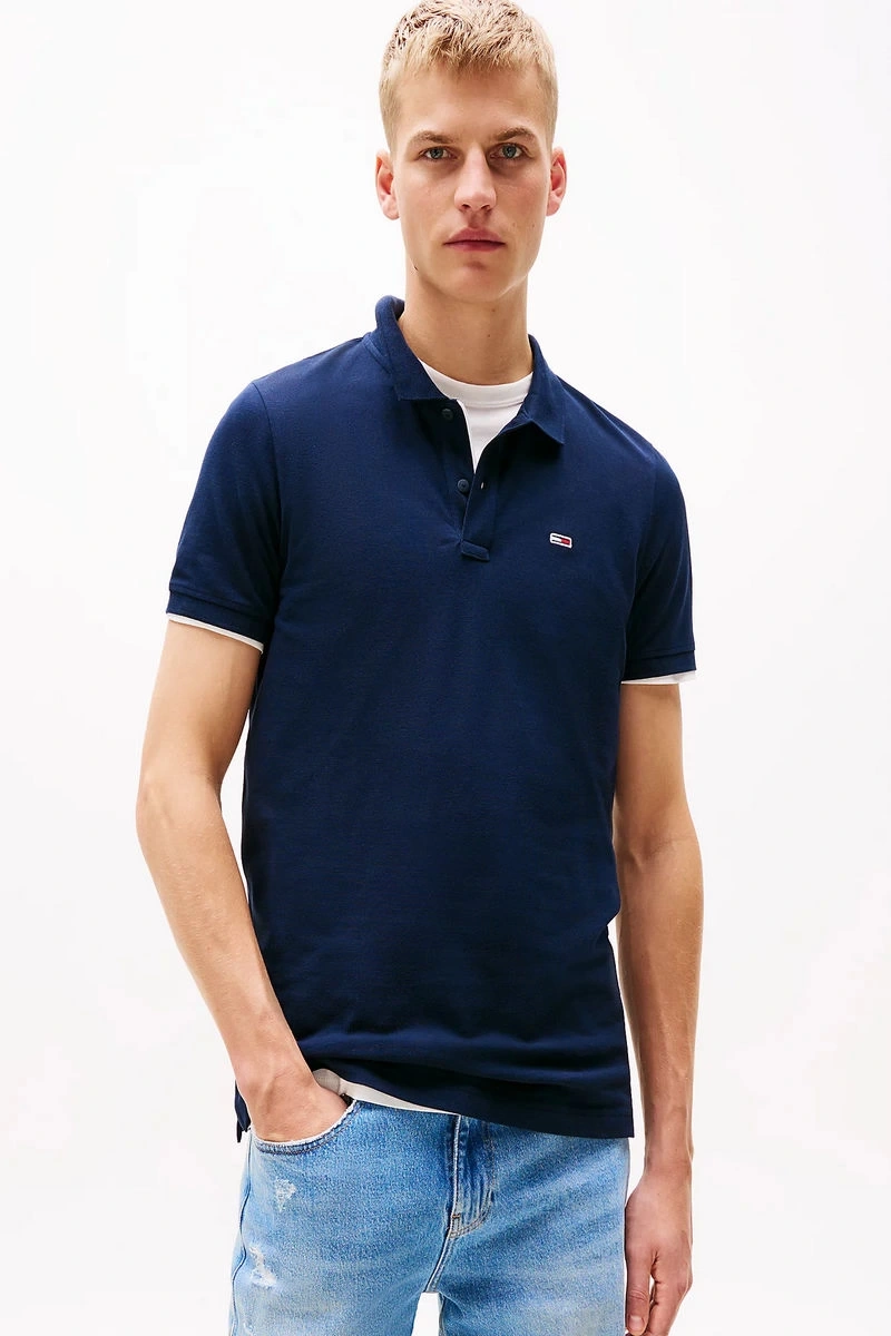 Tommy Hilfiger Erkek  Lacivert Slim Fit Polo T-Shirt