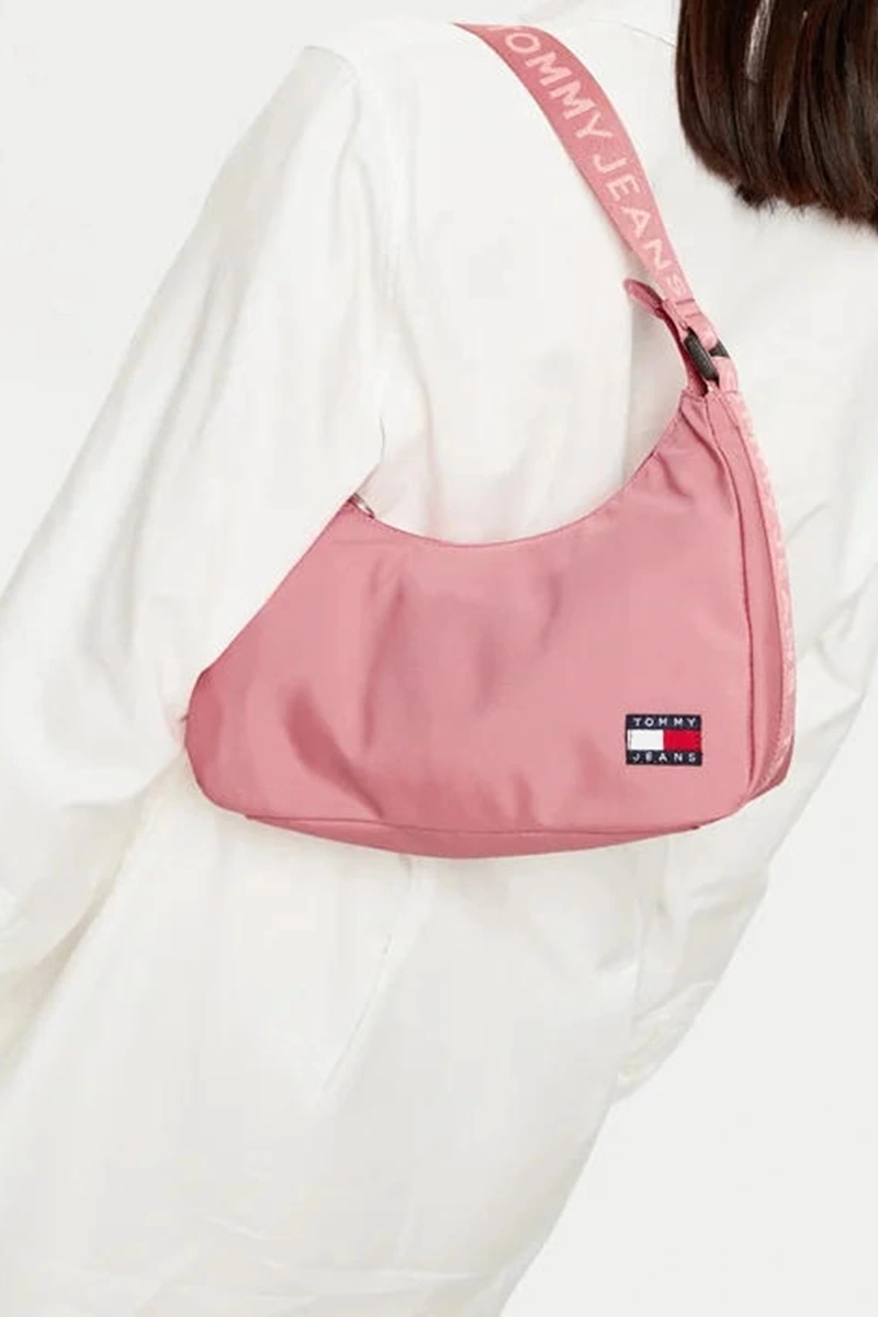 Tommy Hilfiger Kadın Pembe Logolu Omuz Çantası