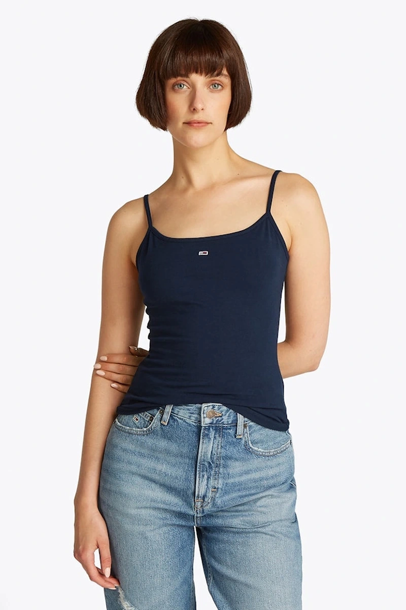 Tommy Jeans Kadın Lacivert Essential Askılı Crop Üst