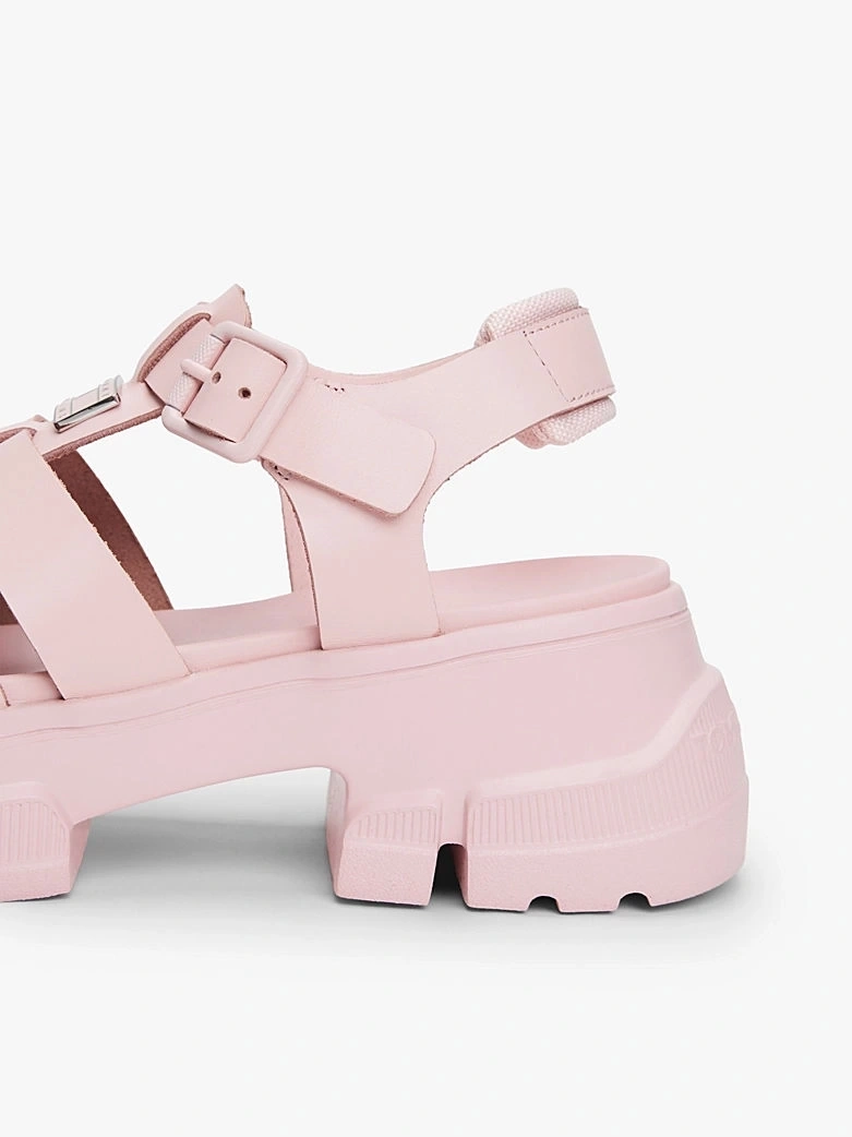 Tommy Hilfiger Kadın Pembe Deri Kalın Taban Balıkçı Sandalet