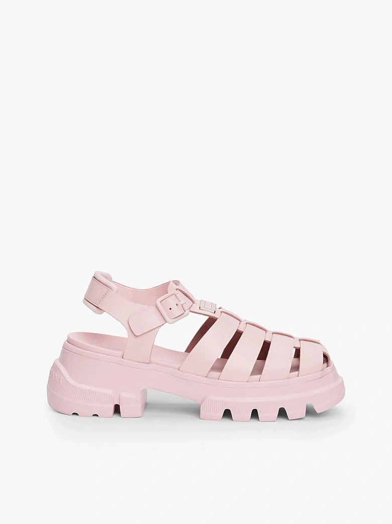 Tommy Hilfiger Kadın Pembe Deri Kalın Taban Balıkçı Sandalet