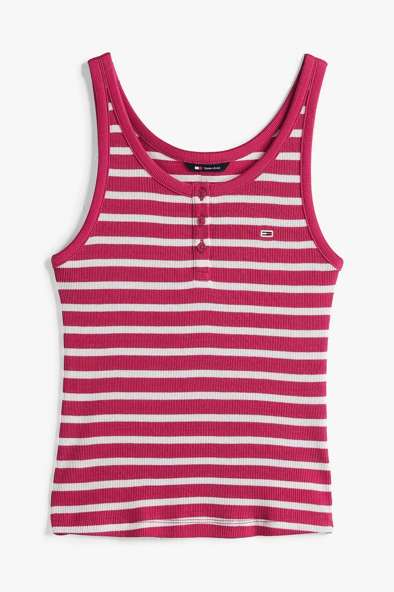 Tommy Hilfiger Kadın  Kaburgalı Yuvarlak Yaka İnce Tank Top