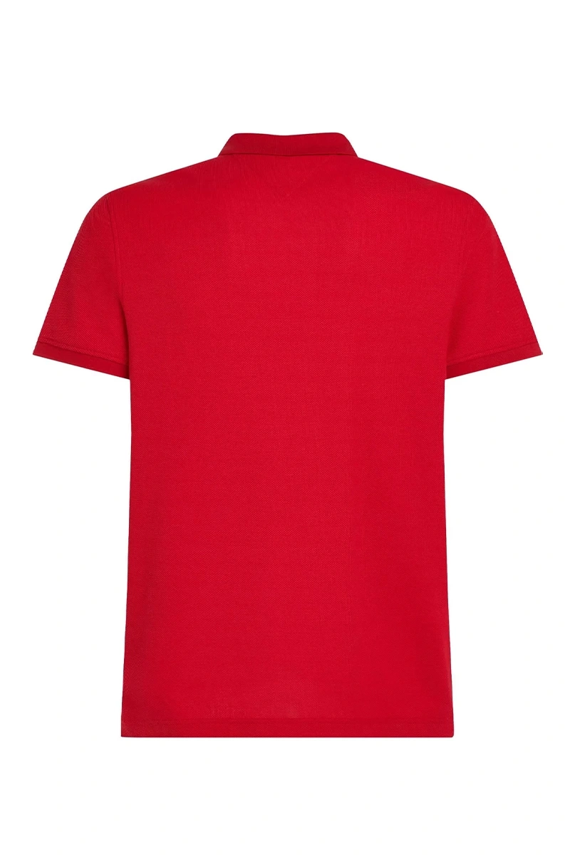 Tommy Hilfiger Erkek   Dikey Bayrak Polo   Kırmızı T-Shirt