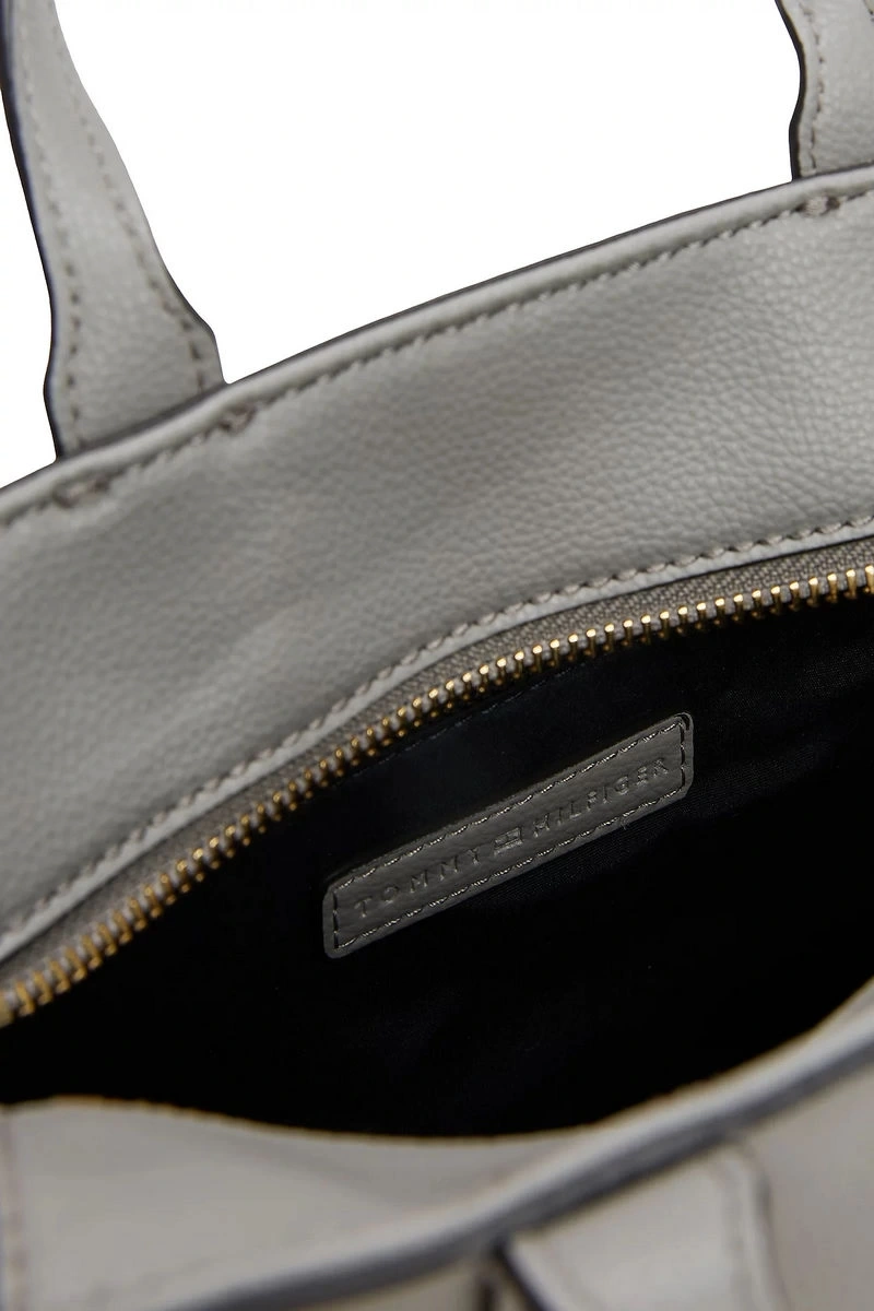 Tommy Hilfiger Yumuşak Logo Askılı Tote Gri Çanta