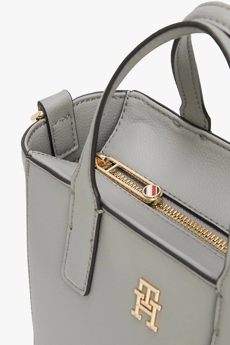 Tommy Hilfiger Yumuşak Logo Askılı Tote Gri Çanta