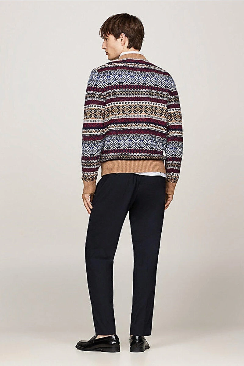 Tommy Hilfiger Erkek Bej Wool Blend Kazak