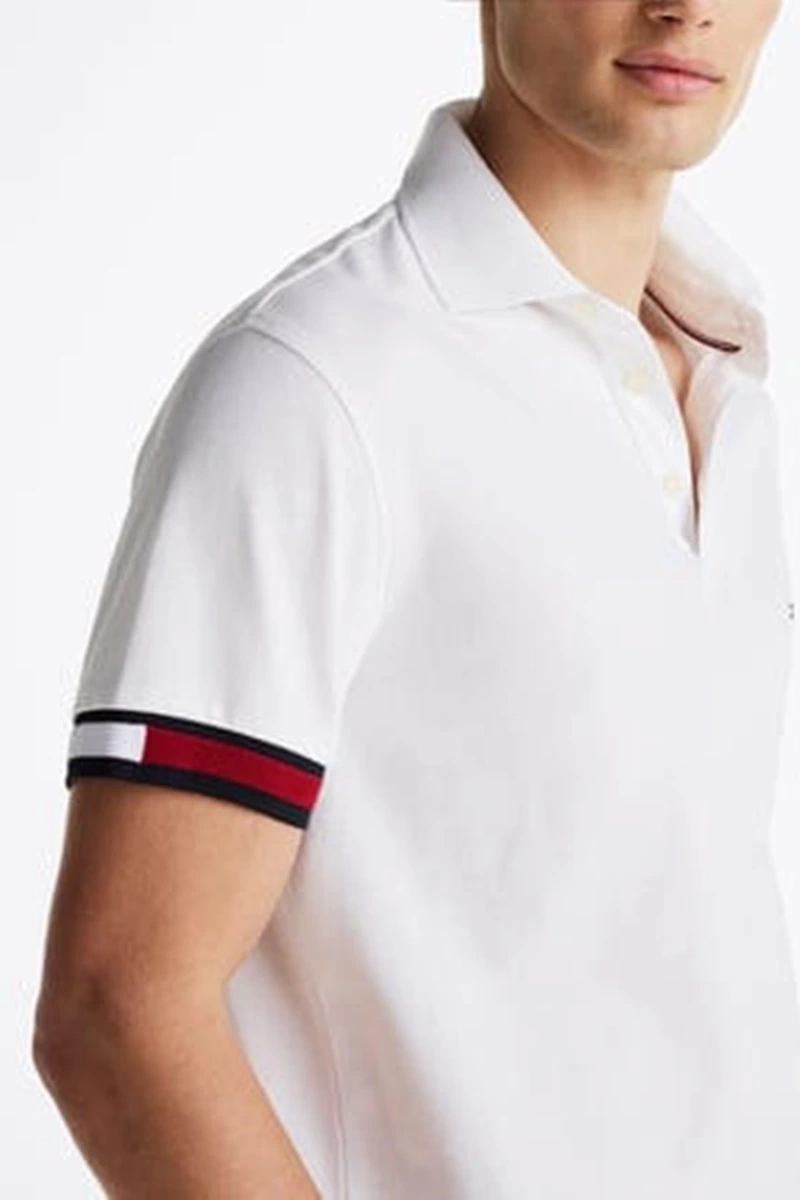 Tommy Hilfiger Erkek Beyaz Polo Yaka T-Shirt