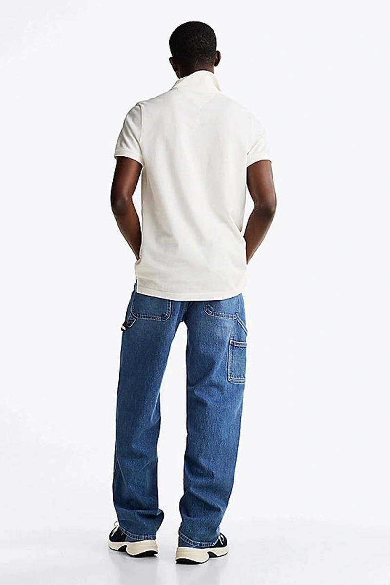 Tommy Hilfiger Erkek Beyaz Regular Fit Polo Yaka T-Shirt