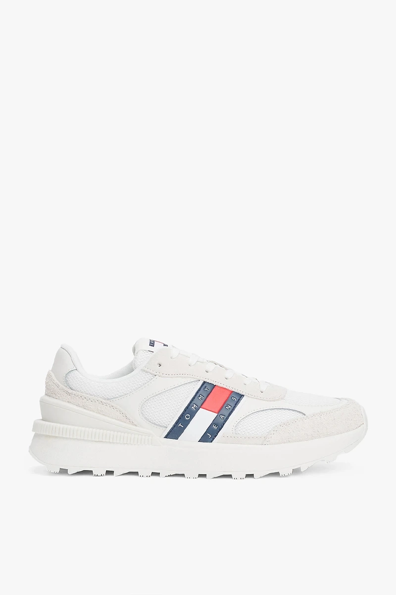 Tommy Hilfiger Erkek Dişli Taban Beyaz Sneaker