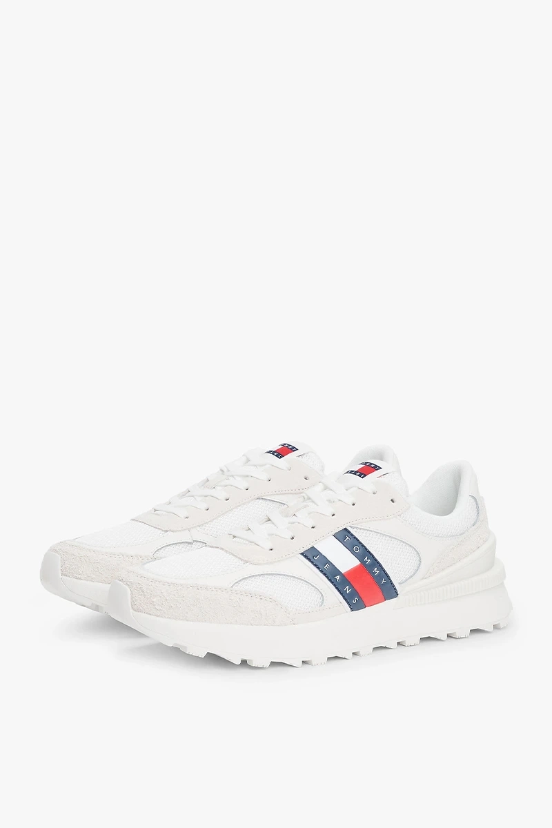 Tommy Hilfiger Erkek Dişli Taban Beyaz Sneaker