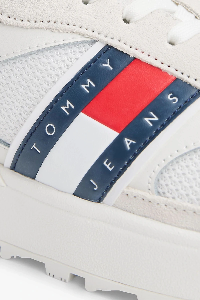 Tommy Hilfiger Erkek Dişli Taban Beyaz Sneaker