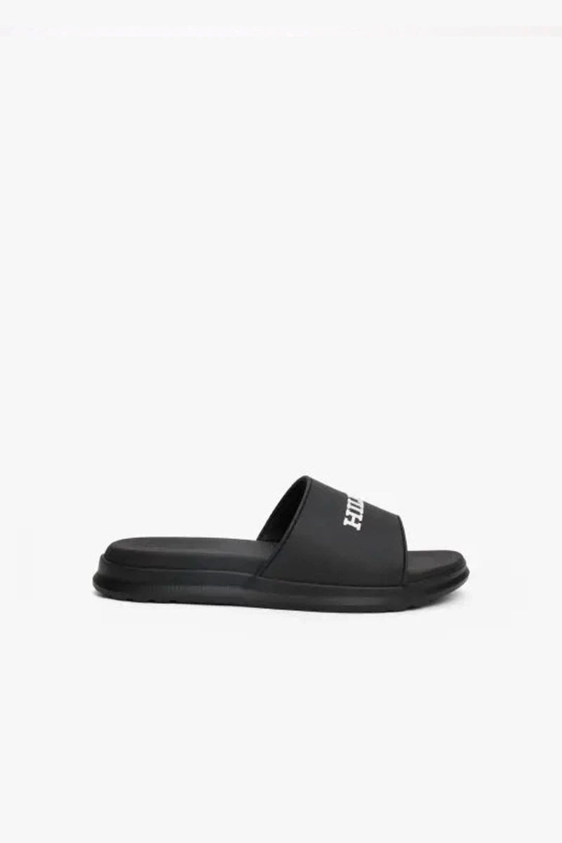Tommy Hilfiger Erkek Dokulu Logo Siyah Havuz Terliği