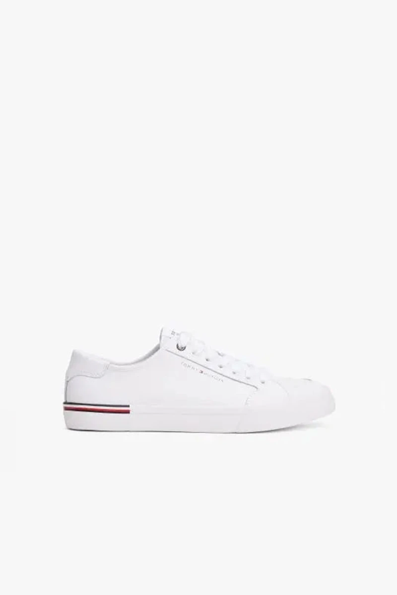 Tommy Hilfiger Erkek Kabartma Logolu Beyaz Sneaker