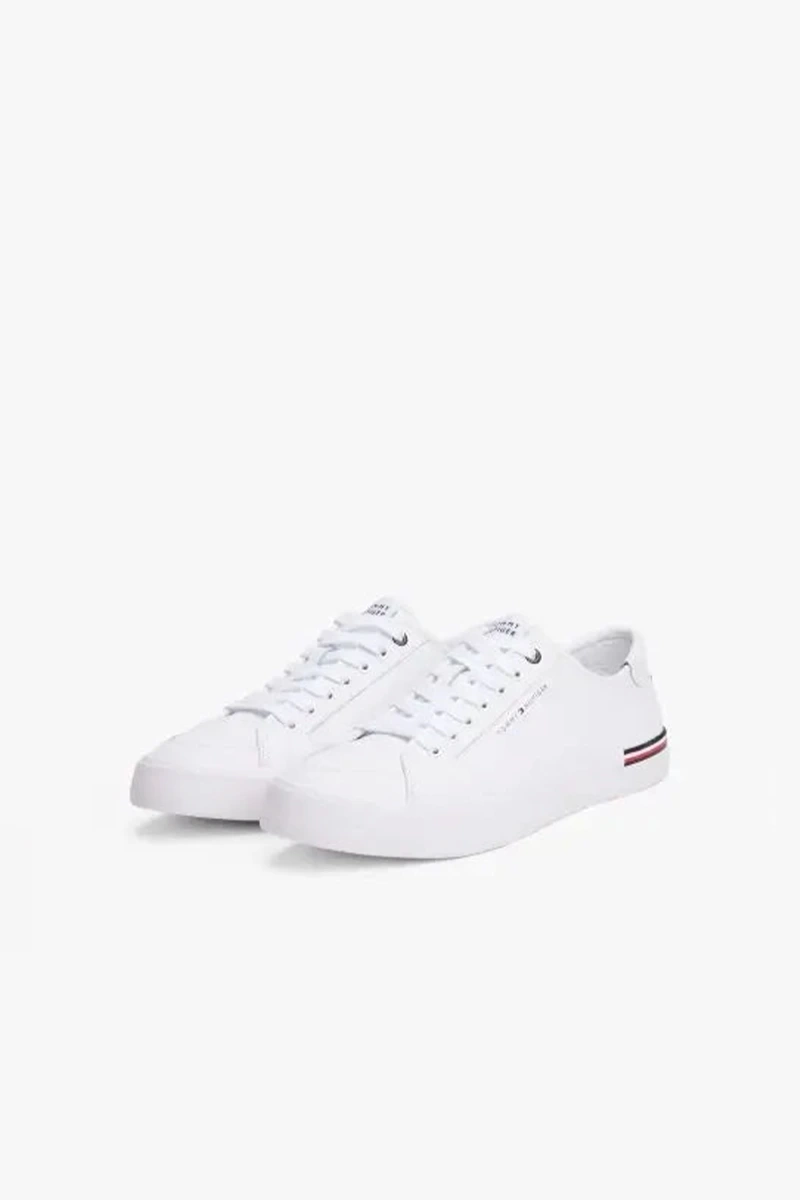 Tommy Hilfiger Erkek Kabartma Logolu Beyaz Sneaker