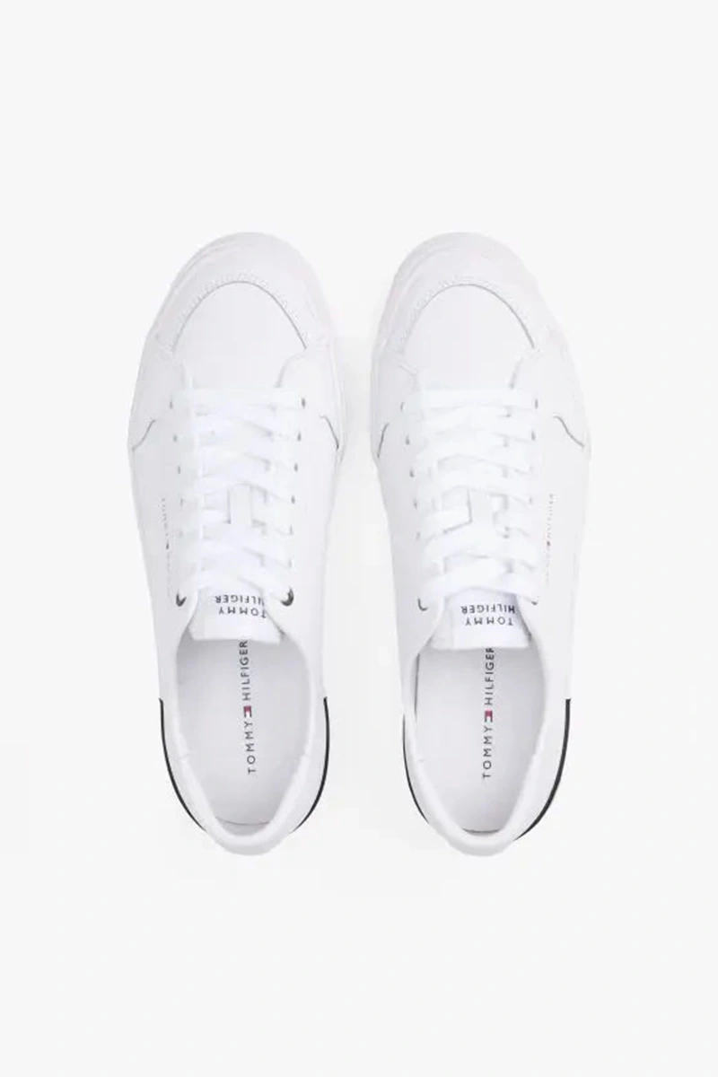 Tommy Hilfiger Erkek Kabartma Logolu Beyaz Sneaker