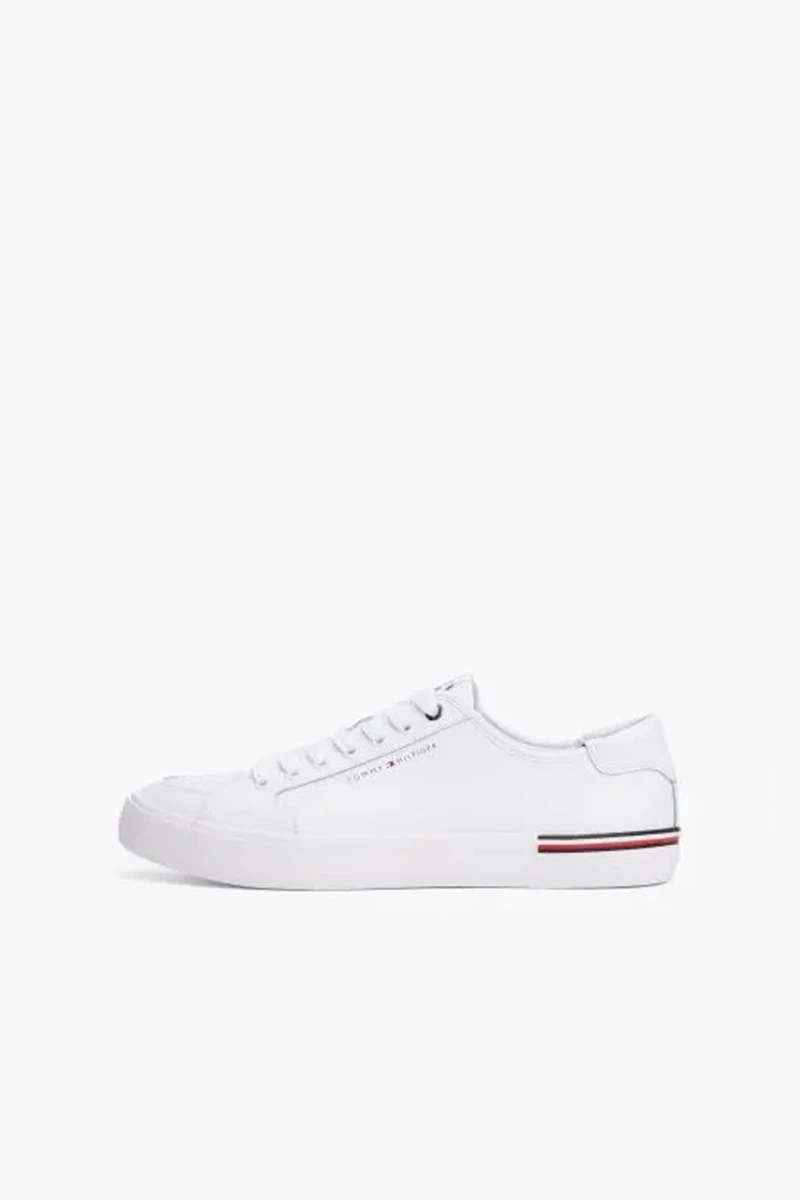 Tommy Hilfiger Erkek Kabartma Logolu Beyaz Sneaker