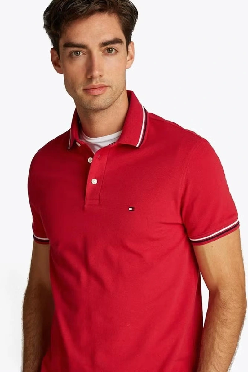 Tommy Hilfiger Erkek Kırmızı Polo Yaka T-Shirt