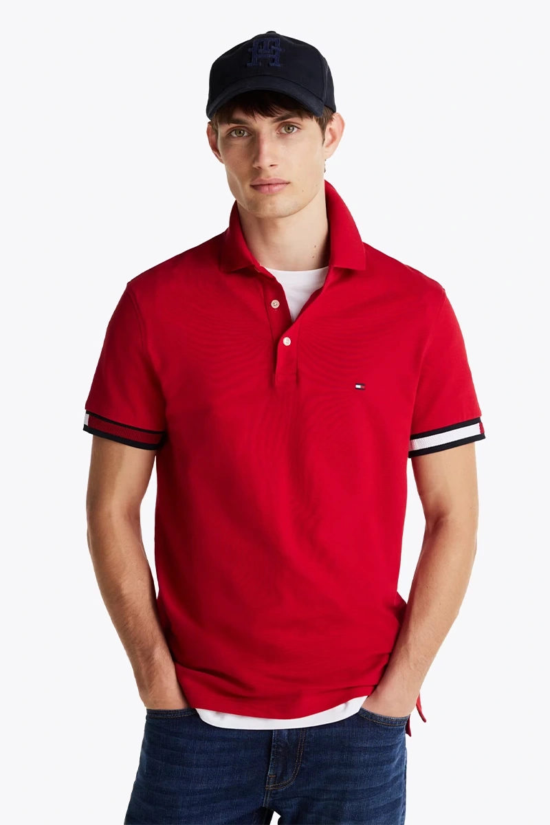 Tommy Hilfiger Erkek Kırmızı Polo Yaka T-Shirt