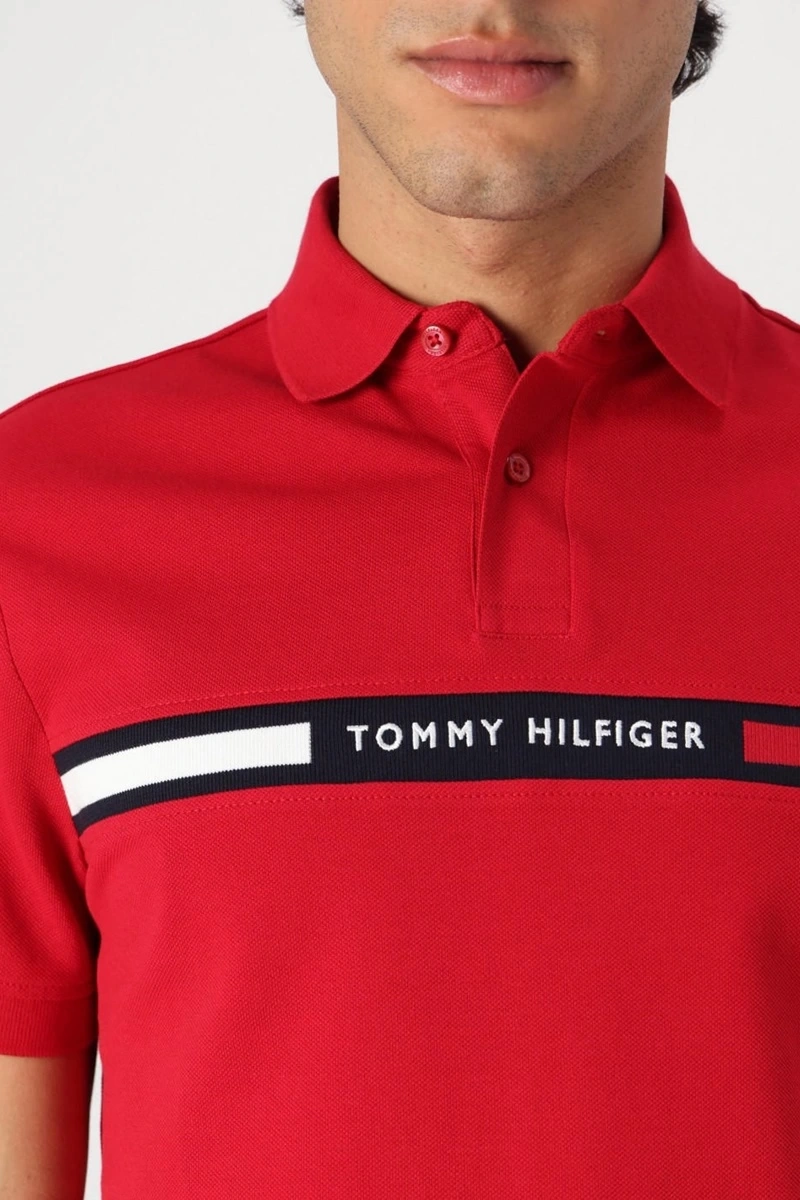 Tommy Hilfiger Erkek Kırmızı Polo Yaka T-Shirt