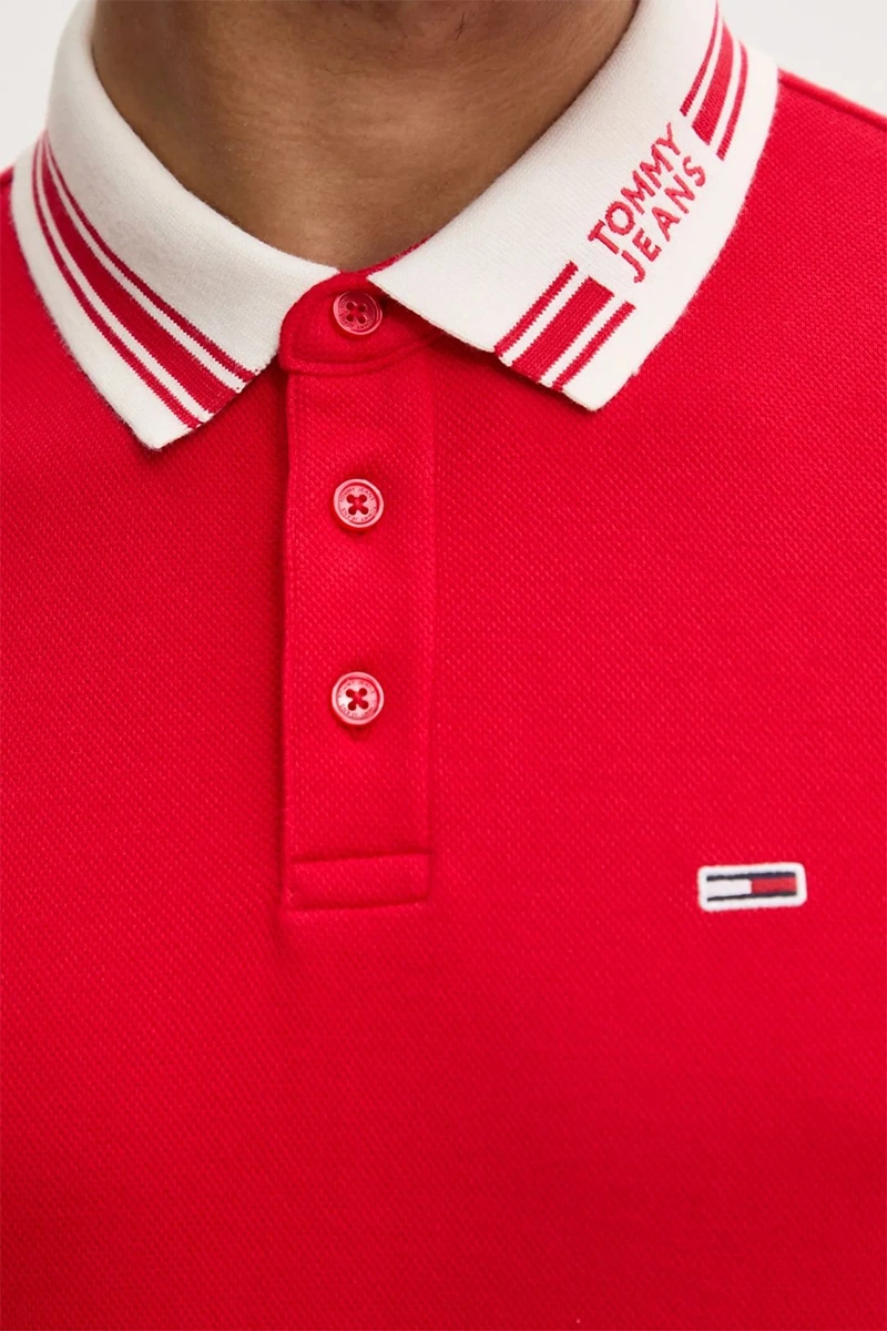Tommy Hilfiger Erkek Kırmızı Regular Fit Polo Yaka T-Shirt